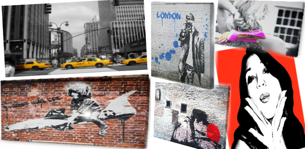 stampe-su-tela-stile-pop-art esempi di stampe su tela realizzate con stili moderni che richiamano la corrente artistica pop art che si distingue per i suoi colori accesi e per le opere realizzate per strada, come murales